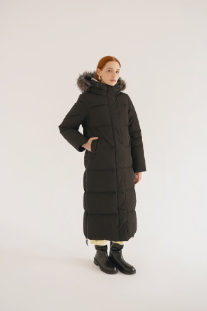 Пальто пуховое Сортавала Nordic Goose (Женский; 44; Черный без*Меха)